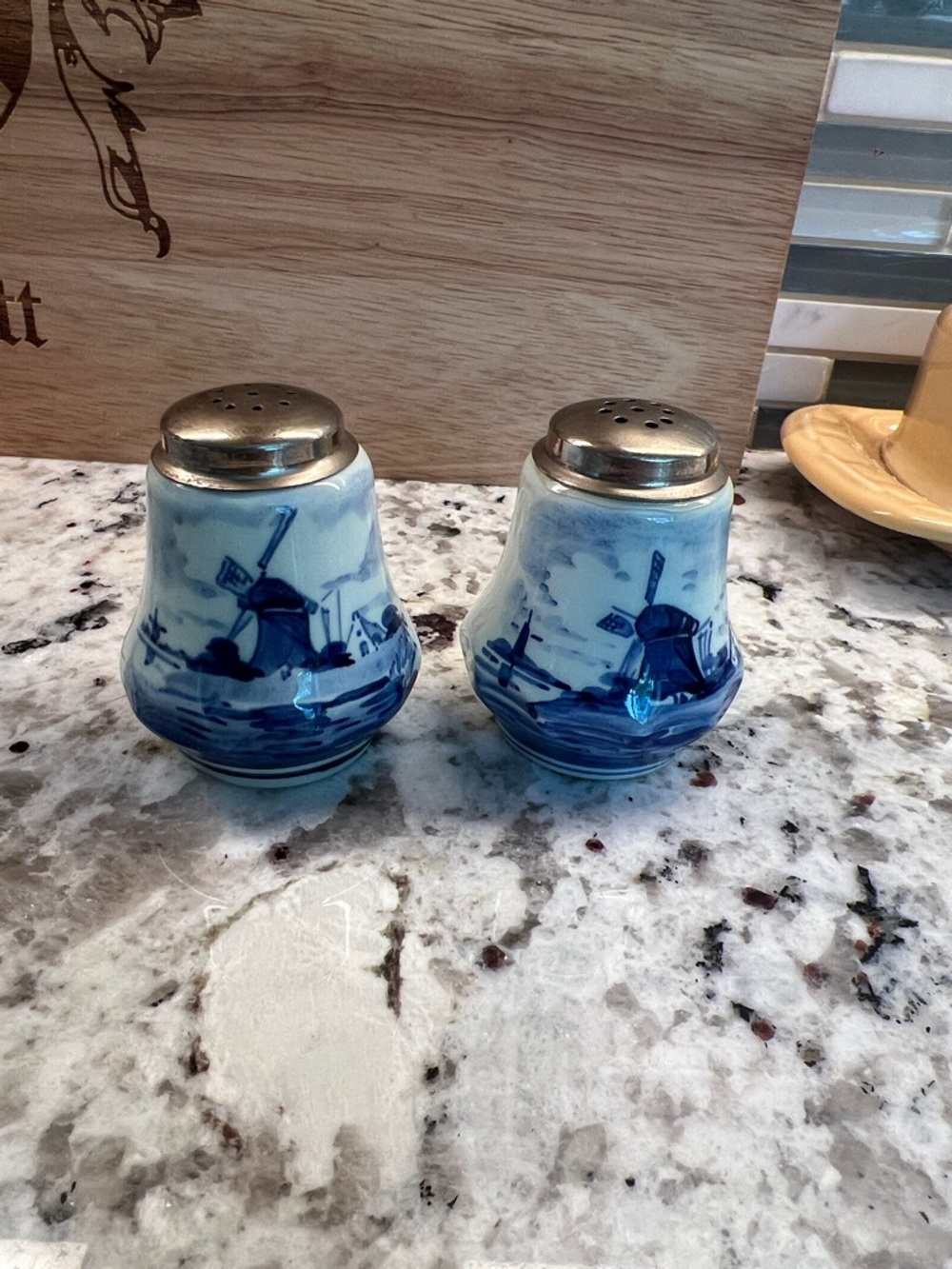 Blue and White Delft-Style Salt & Pepper Shakers